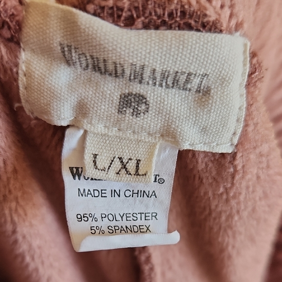 World Market Rose Pink Velvet Joggers Size L/XL - Picture 5 of 5